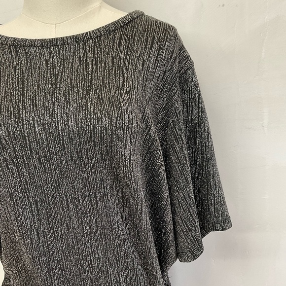 Mango Dress Pewter Silver Drop Waist Shimmery Knot Sheath Mini‎ Size 10 Medium - Picture 4 of 9